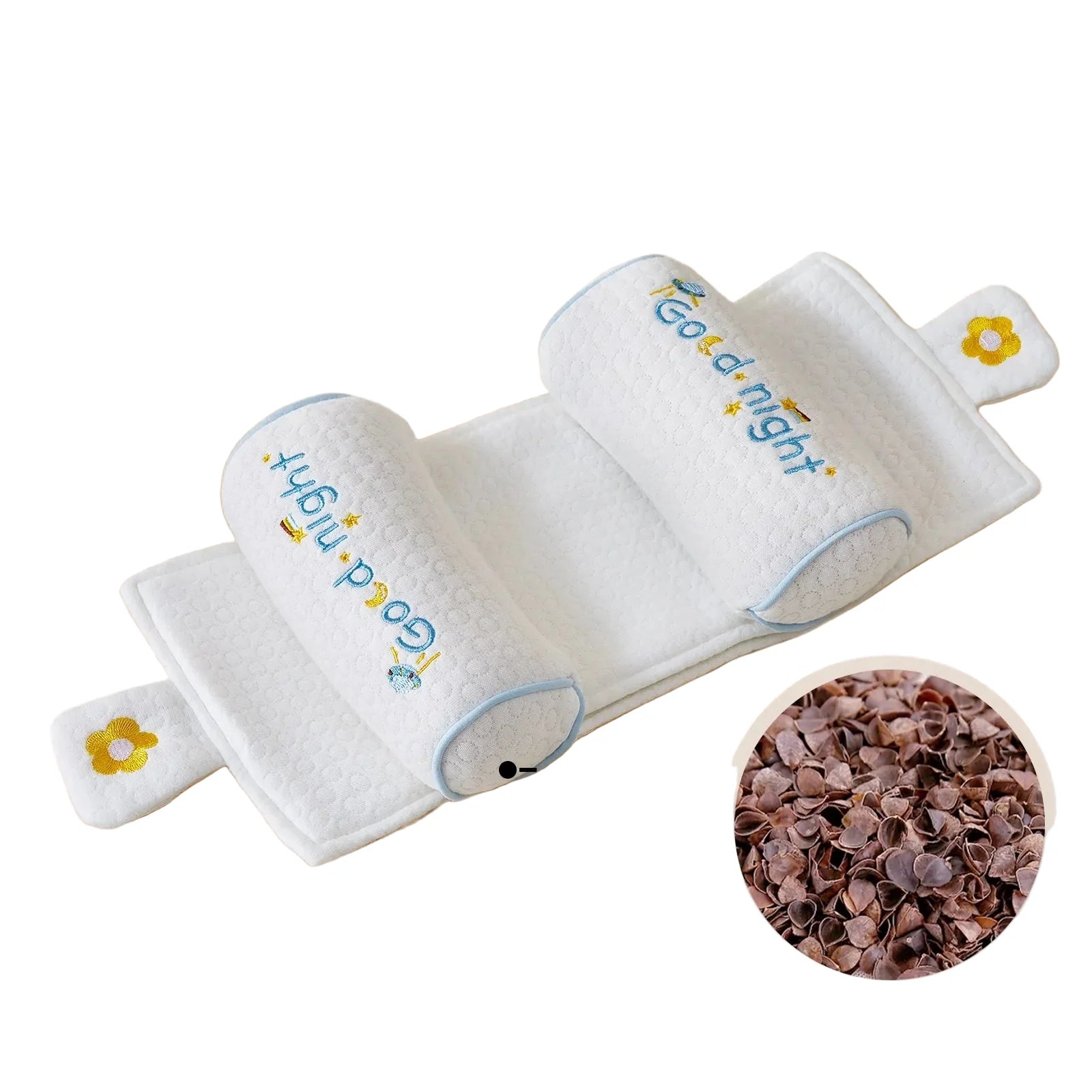 Adjustable Baby Head Shaping Pillow - Organic Cotton Anti-Flat Head Syndrome Cushion - Side Sleeper Support for Newborns 0-12 Months