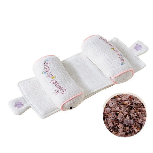 Adjustable Baby Head Shaping Pillow - Organic Cotton Anti-Flat Head Syndrome Cushion - Side Sleeper Support for Newborns 0-12 Months